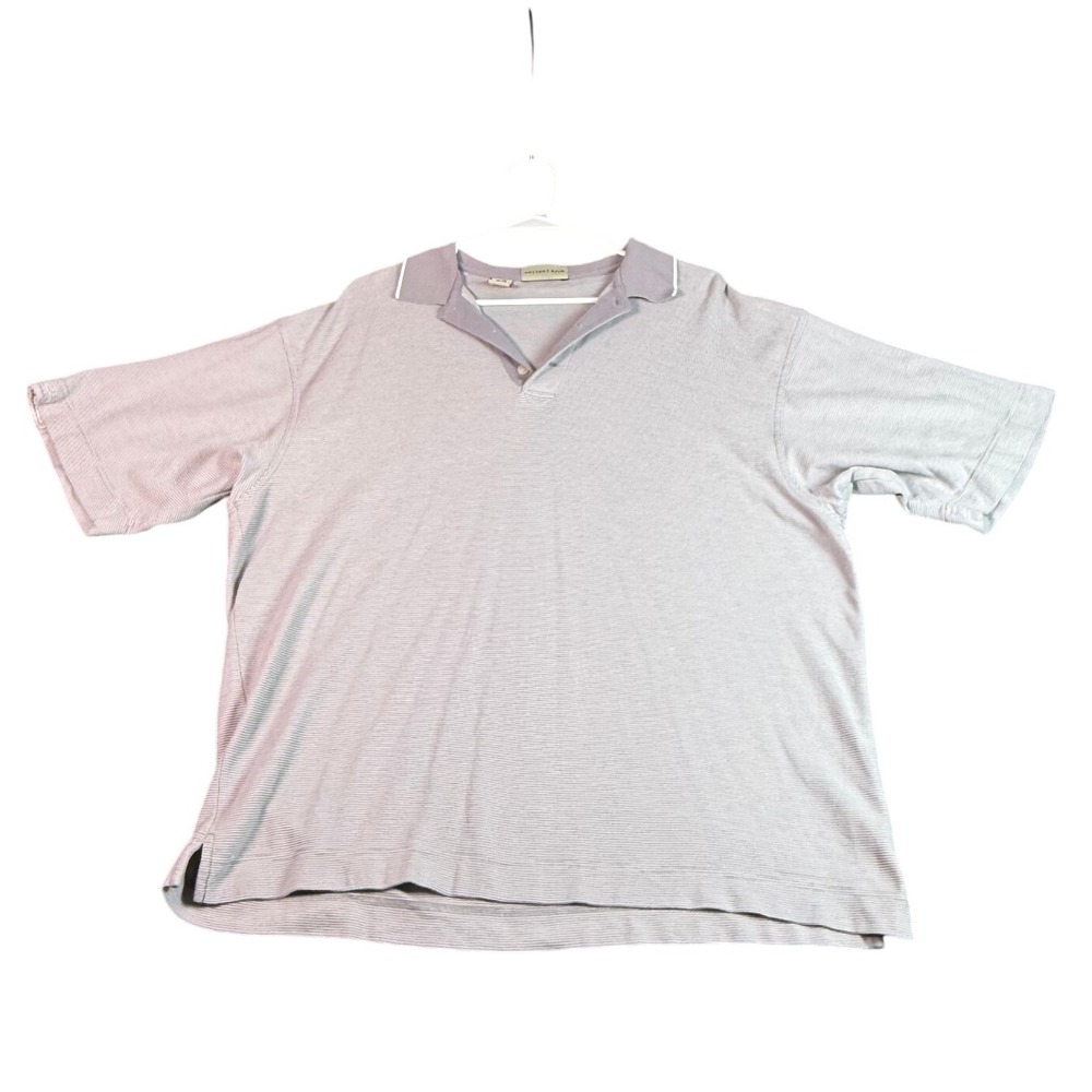 Vintage Cutter & Buck Gray Striped‎ Polo Shirt Pima Cotton Golf Casual Men's XL